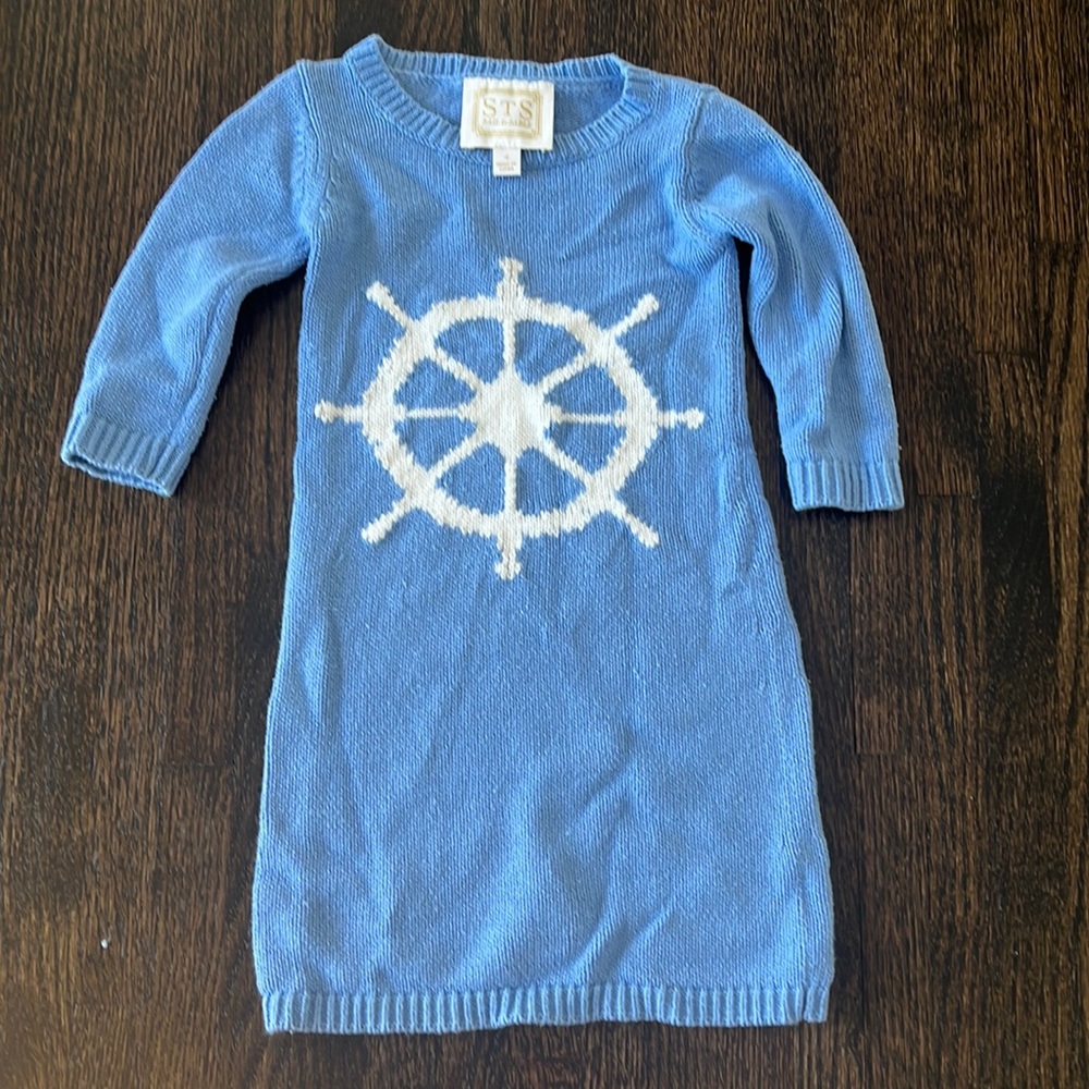 Sail to Sable Toddler Nautical Sweater Dress